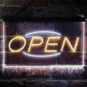 ADVPRO Open Business Shop Cafe Wall Decor Dual Color LED Neon Sign st6-i2097 - White & Yellow