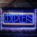 ADVPRO Open Restaurant Display Store Lure Dual Color LED Neon Sign st6-i2098 - White & Blue