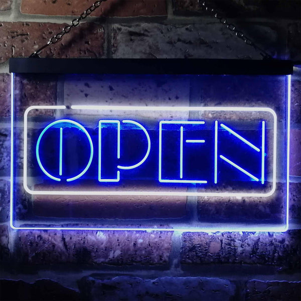 ADVPRO Open Restaurant Display Store Lure Dual Color LED Neon Sign st6-i2098 - White & Blue