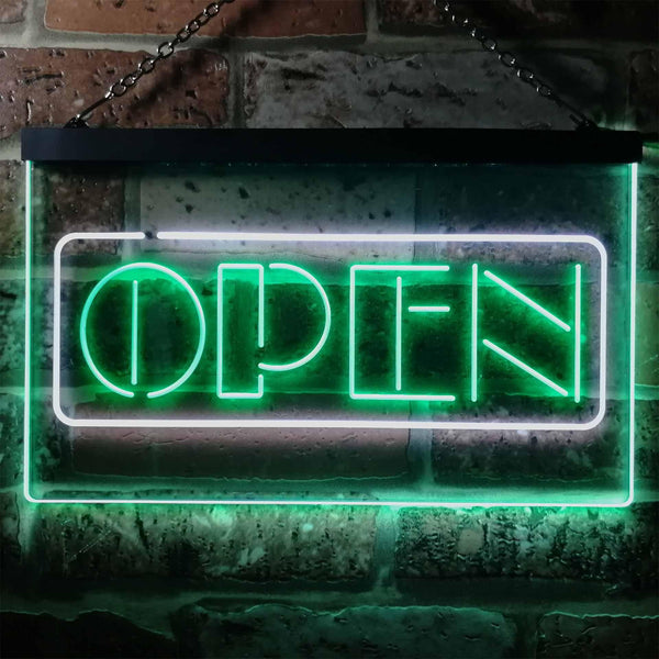 ADVPRO Open Restaurant Display Store Lure Dual Color LED Neon Sign st6-i2098 - White & Green