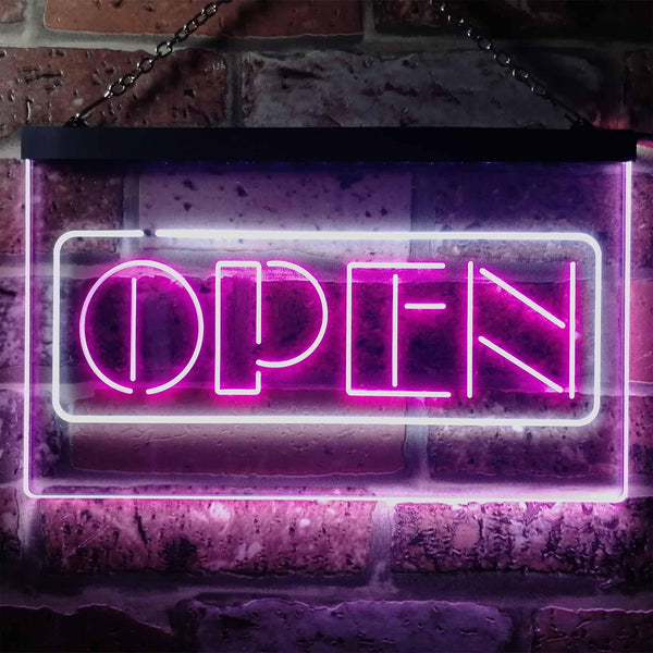 ADVPRO Open Restaurant Display Store Lure Dual Color LED Neon Sign st6-i2098 - White & Purple