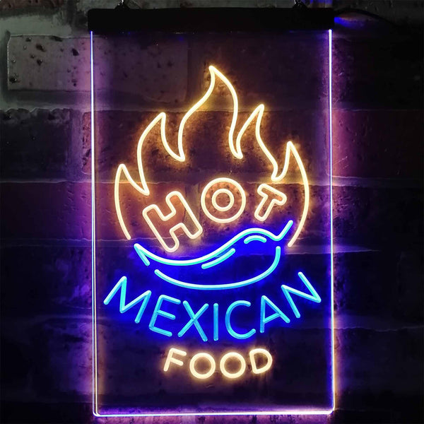 ADVPRO Hot Mexican Food Bar  Dual Color LED Neon Sign st6-i2101 - Blue & Yellow