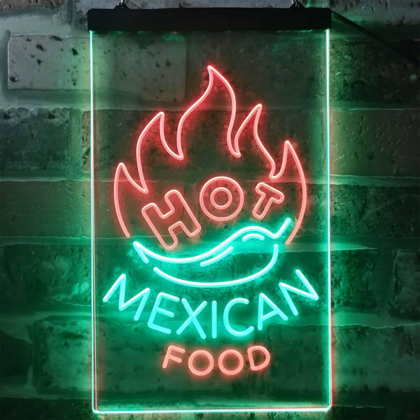 ADVPRO Hot Mexican Food Bar  Dual Color LED Neon Sign st6-i2101 - Green & Red