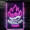 ADVPRO Hot Mexican Food Bar  Dual Color LED Neon Sign st6-i2101 - White & Purple