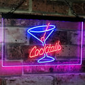 ADVPRO Cocktails Glass Bar Club Beer Decor Dual Color LED Neon Sign st6-i2112 - Blue & Red