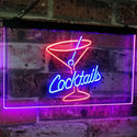 ADVPRO Cocktails Glass Bar Club Beer Decor Dual Color LED Neon Sign st6-i2112 - Red & Blue