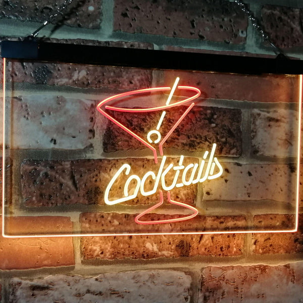 ADVPRO Cocktails Glass Bar Club Beer Decor Dual Color LED Neon Sign st6-i2112 - Red & Yellow