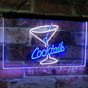 ADVPRO Cocktails Glass Bar Club Beer Decor Dual Color LED Neon Sign st6-i2112 - White & Blue