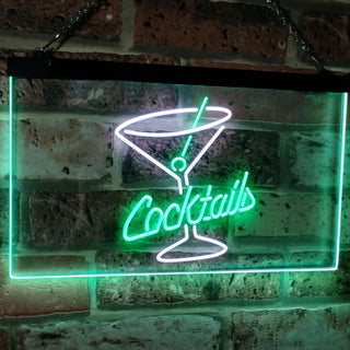 ADVPRO Cocktails Glass Bar Club Beer Decor Dual Color LED Neon Sign st6-i2112 - White & Green