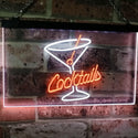 ADVPRO Cocktails Glass Bar Club Beer Decor Dual Color LED Neon Sign st6-i2112 - White & Orange