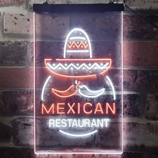 ADVPRO Mexican Restaurant Food Bar  Dual Color LED Neon Sign st6-i2116 - White & Orange