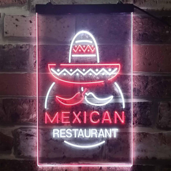 ADVPRO Mexican Restaurant Food Bar  Dual Color LED Neon Sign st6-i2116 - White & Red