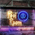 ADVPRO Pool Room 8 Ball Man Cave Dual Color LED Neon Sign st6-i2123 - Blue & Yellow