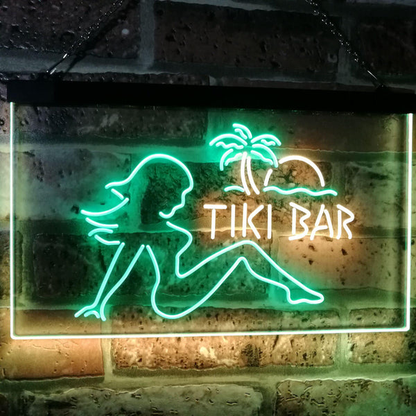 ADVPRO Tiki Bar Sexy Girl Beer Club Dual Color LED Neon Sign st6-i2126 - Green & Yellow