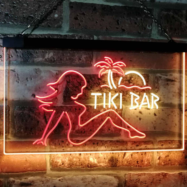 ADVPRO Tiki Bar Sexy Girl Beer Club Dual Color LED Neon Sign st6-i2126 - Red & Yellow