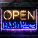 ADVPRO Open Walk Ins Welcome Display Business Dual Color LED Neon Sign st6-i2128 - Blue & Yellow