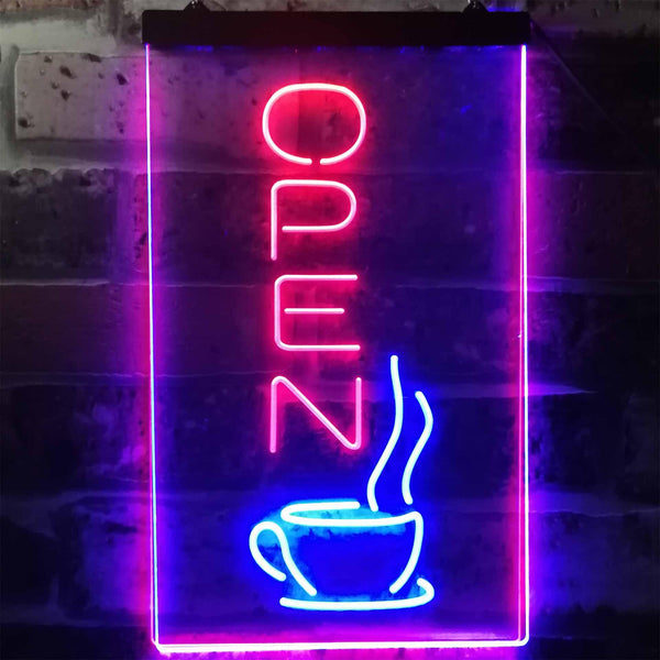 ADVPRO Open Coffee Tea Time Cafe Kitchen Display  Dual Color LED Neon Sign st6-i2129 - Blue & Red
