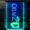 ADVPRO Open Coffee Tea Time Cafe Kitchen Display  Dual Color LED Neon Sign st6-i2129 - Green & Blue