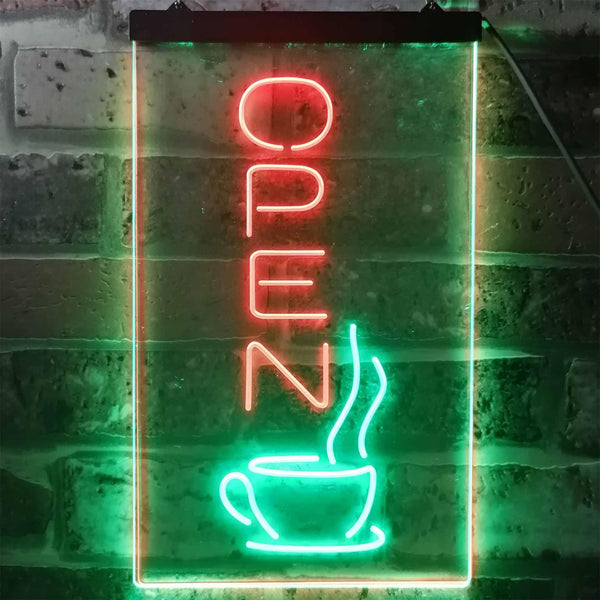 ADVPRO Open Coffee Tea Time Cafe Kitchen Display  Dual Color LED Neon Sign st6-i2129 - Green & Red