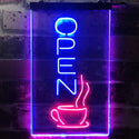 ADVPRO Open Coffee Tea Time Cafe Kitchen Display  Dual Color LED Neon Sign st6-i2129 - Red & Blue