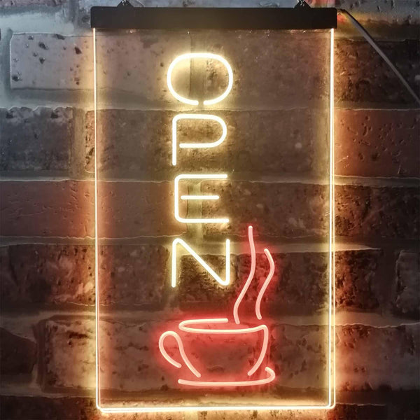 ADVPRO Open Coffee Tea Time Cafe Kitchen Display  Dual Color LED Neon Sign st6-i2129 - Red & Yellow