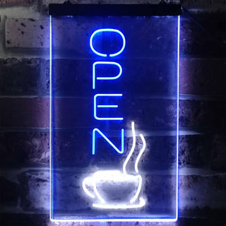 ADVPRO Open Coffee Tea Time Cafe Kitchen Display  Dual Color LED Neon Sign st6-i2129 - White & Blue