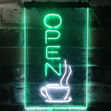 ADVPRO Open Coffee Tea Time Cafe Kitchen Display  Dual Color LED Neon Sign st6-i2129 - White & Green