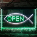 ADVPRO Christian Fish Open Display Dual Color LED Neon Sign st6-i2130 - White & Green
