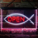 ADVPRO Christian Fish Open Display Dual Color LED Neon Sign st6-i2130 - White & Red