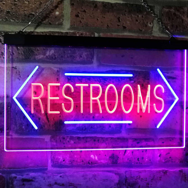 ADVPRO Unisex Restroom Arrow Toilet Washroom Dual Color LED Neon Sign st6-i2157 - Blue & Red