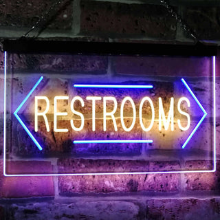 ADVPRO Unisex Restroom Arrow Toilet Washroom Dual Color LED Neon Sign st6-i2157 - Blue & Yellow