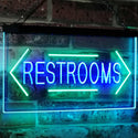 ADVPRO Unisex Restroom Arrow Toilet Washroom Dual Color LED Neon Sign st6-i2157 - Green & Blue