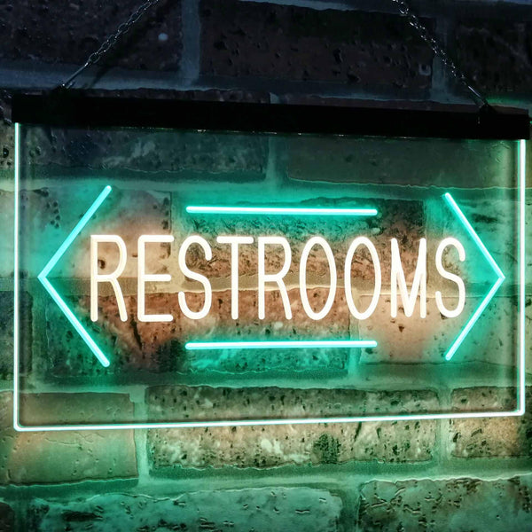 ADVPRO Unisex Restroom Arrow Toilet Washroom Dual Color LED Neon Sign st6-i2157 - Green & Yellow