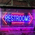 ADVPRO Unisex Restroom Arrow Toilet Washroom Dual Color LED Neon Sign st6-i2157 - Red & Blue