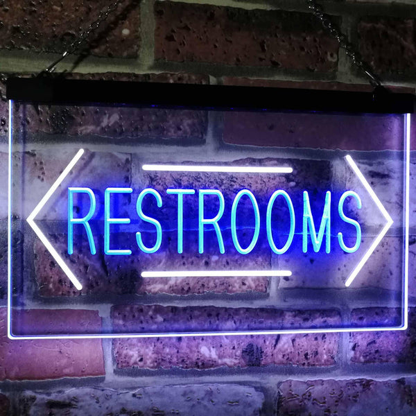 ADVPRO Unisex Restroom Arrow Toilet Washroom Dual Color LED Neon Sign st6-i2157 - White & Blue