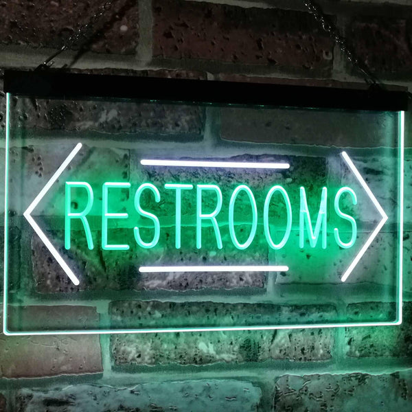 ADVPRO Unisex Restroom Arrow Toilet Washroom Dual Color LED Neon Sign st6-i2157 - White & Green