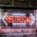 ADVPRO Unisex Restroom Arrow Toilet Washroom Dual Color LED Neon Sign st6-i2157 - White & Orange