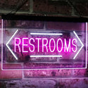 ADVPRO Unisex Restroom Arrow Toilet Washroom Dual Color LED Neon Sign st6-i2157 - White & Purple