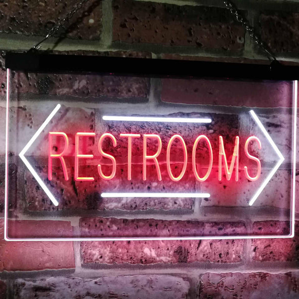 ADVPRO Unisex Restroom Arrow Toilet Washroom Dual Color LED Neon Sign st6-i2157 - White & Red