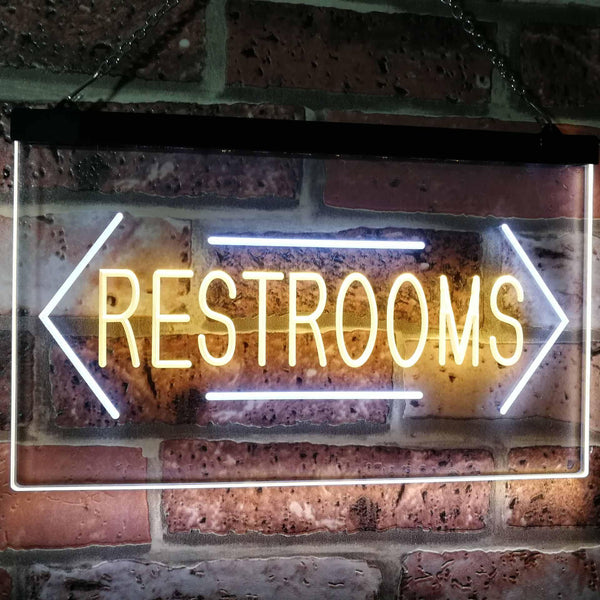 ADVPRO Unisex Restroom Arrow Toilet Washroom Dual Color LED Neon Sign st6-i2157 - White & Yellow