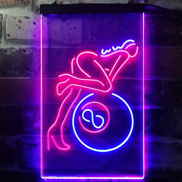 ADVPRO Lady Billiards Snooker 8 Ball Pool Room  Dual Color LED Neon Sign st6-i2168 - Blue & Red