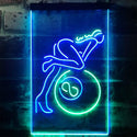 ADVPRO Lady Billiards Snooker 8 Ball Pool Room  Dual Color LED Neon Sign st6-i2168 - Green & Blue
