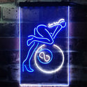 ADVPRO Lady Billiards Snooker 8 Ball Pool Room  Dual Color LED Neon Sign st6-i2168 - White & Blue