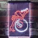 ADVPRO Lady Billiards Snooker 8 Ball Pool Room  Dual Color LED Neon Sign st6-i2168 - White & Orange