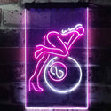 ADVPRO Lady Billiards Snooker 8 Ball Pool Room  Dual Color LED Neon Sign st6-i2168 - White & Purple