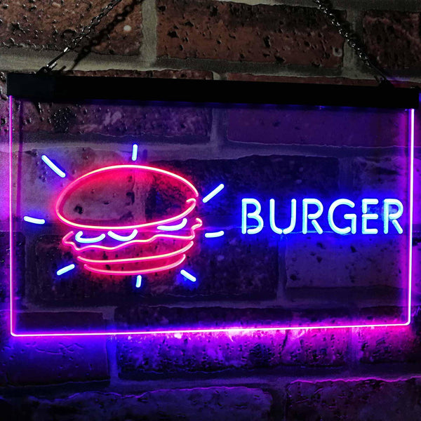 ADVPRO Burger Kitchen Decoration Dual Color LED Neon Sign st6-i2177 - Blue & Red