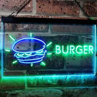 ADVPRO Burger Kitchen Decoration Dual Color LED Neon Sign st6-i2177 - Green & Blue