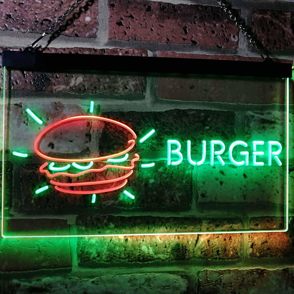ADVPRO Burger Kitchen Decoration Dual Color LED Neon Sign st6-i2177 - Green & Red