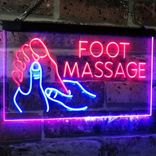 ADVPRO Foot Massage Walk-in-Welcome Open Dual Color LED Neon Sign st6-i2178 - Blue & Red