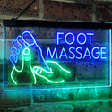 ADVPRO Foot Massage Walk-in-Welcome Open Dual Color LED Neon Sign st6-i2178 - Green & Blue